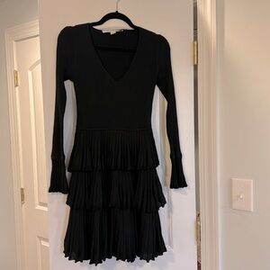 Like new Diane Von Furstenberg black ruffle dress size small